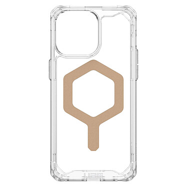 UAG Coque MagSafe pour iPhone 15 Pro Antichoc Fine Transparent et Or série Plyo