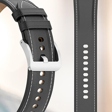 Acheter Avizar Bracelet Cuir pour Galaxy Watch 3 45mm Huawei Watch GT3 GT2 46mm Noir