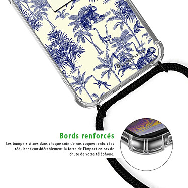 Acheter LaCoqueFrançaise Coque cordon iPhone 11 Pro Max noir Dessin Botanic Rêve