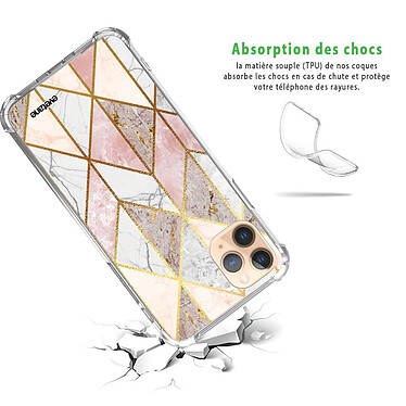 Avis Evetane Coque iPhone 11 Pro anti-choc souple angles renforcés transparente Motif Marbre Rose Losange