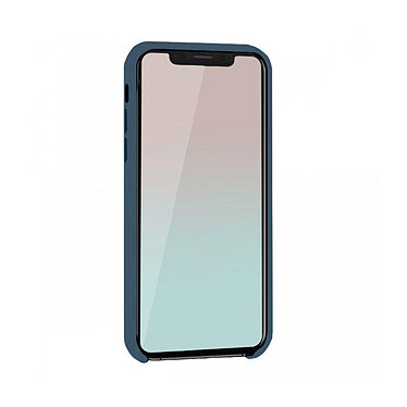 Evetane Coque iPhone 12 Mini Silicone liquide Bleu Marine + 2 Vitres en Verre trempé Protection écran Antichocs pas cher