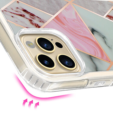 Acheter Avizar Coque Marbre iPhone 13 Pro Max Hybride avec Coins Renforcés rose