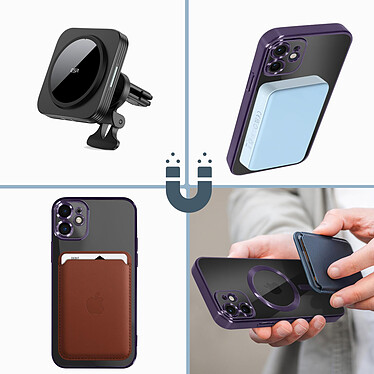 Acheter Avizar Coque MagSafe pour iPhone 11 Silicone Protection Caméra  Contour Chromé Violet