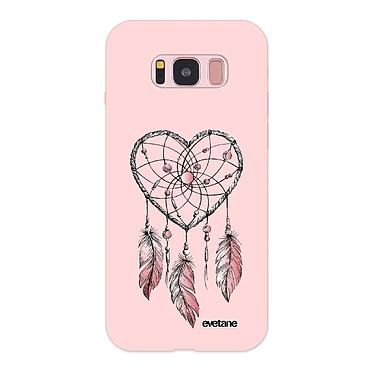 Evetane Coque Samsung Galaxy S8 Silicone Liquide Douce rose pâle Attrape coeur