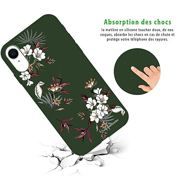 Avis LaCoqueFrançaise Coque iPhone Xr Silicone Liquide Douce vert kaki Fleurs Sauvages