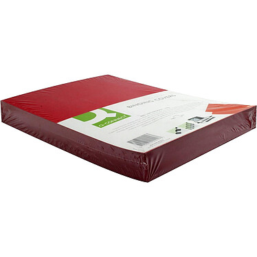 Q-CONNECT Couverture carton 250g grain pour reliure format a4 rouge paquet 100