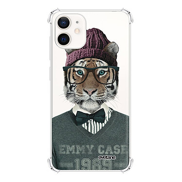 Evetane Coque iPhone 12 mini anti-choc souple angles renforcés transparente Motif Tigre Fashion