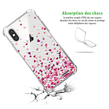 Avis Evetane Coque iPhone X/Xs anti-choc souple angles renforcés transparente Motif Confettis De Coeur