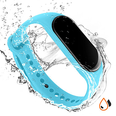 Avis Avizar Bracelet pour Xiaomi Mi Band 5 / 6 / 7 Silicone Soft Touch Waterproof Bleu Clair