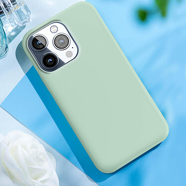 Avis Moxie Coque pour iPhone 15 Pro Semi-rigide Intérieur Microfibre Vert Pâle
