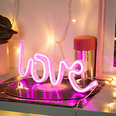 Avis Avizar Lampe à Néon LED Format Love Alimentation par câble ou piles AA Rose