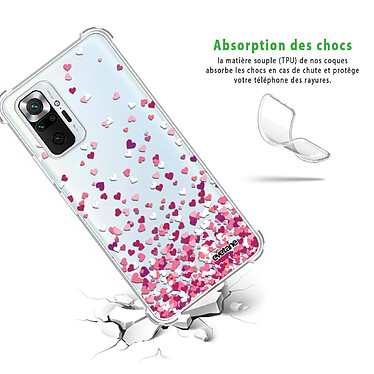 Avis Evetane Coque Xiaomi Redmi Note 10 Pro anti-choc souple angles renforcés transparente Motif Confettis De Coeur