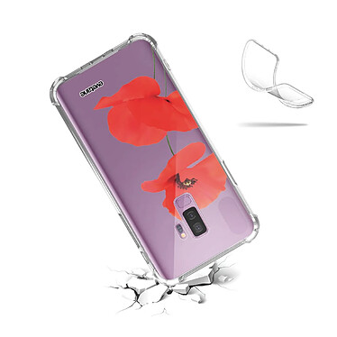 Acheter Evetane Coque Samsung Galaxy S9 Plus anti-choc souple angles renforcés transparente Motif Coquelicot