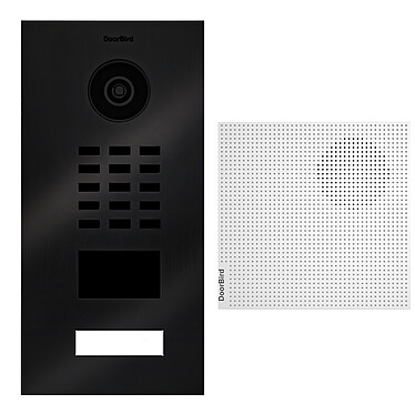 Doorbird - Portier vidéo IP lecteur de badge RFID encastré + Carillon D2101V TITANE BR KIT 1