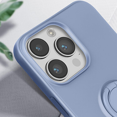Acheter Avizar Coque Silicone pour iPhone 14 Max Flexible avec Bague Support  Bleu Lavande