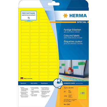 HERMA Etiquette universelle SPECIAL, 105 x 37 mm, jaune