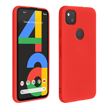 Avizar Coque Google Pixel 4A Silicone Semi-rigide Finition Soft Touch rouge