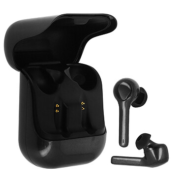 Avizar Écouteurs Bluetooth Sans Fil Boîtier de Rangement et Charge Bouton Tactile Noir