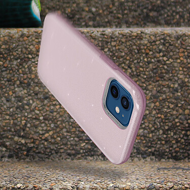 Avizar Coque pour Apple iPhone 12 Mini Paillette Amovible Silicone Semi-rigide rose pas cher