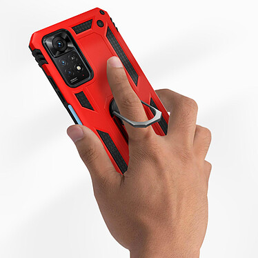 Avis Avizar Coque pour Xiaomi Redmi Note 11 Pro 5G Antichoc Bi-matière Bague Support Vidéo  Rouge