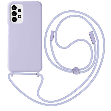 Avizar Coque Cordon pour Samsung Galaxy A23 5G et M23 5G Semi-rigide Lanière Tour du Cou 80cm  violet