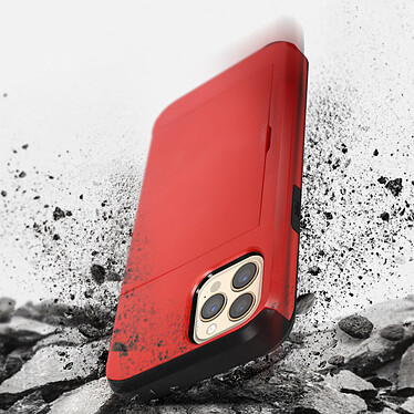 Acheter Avizar Coque iPhone 13 Pro avec Rangement Carte Coulissant Antichoc Defender Rouge