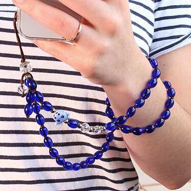 Acheter Avizar Bijou de Téléphone Bracelet à Perles bleu foncé Collection Audacious