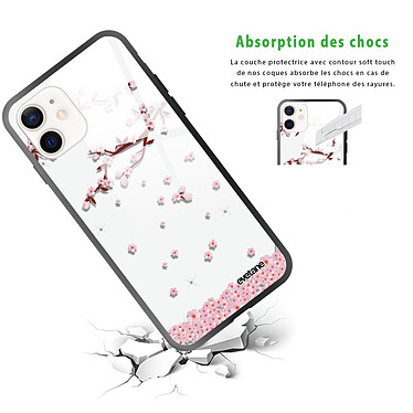 Avis Evetane Coque iPhone 12 Mini Coque Soft Touch Glossy Chute De Fleurs Design