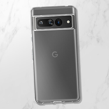 Avizar Coque pour Google Pixel 7 Pro Silicone Souple et Film Verre Trempé 9H  Contour noir pas cher