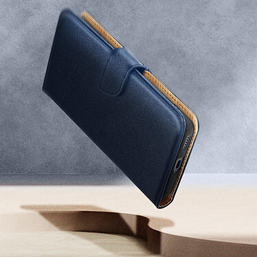 Avizar Housse Xiaomi 13 Lite Cuir Véritable Clapet Porte-carte Support Vidéo  Bleu Nuit pas cher