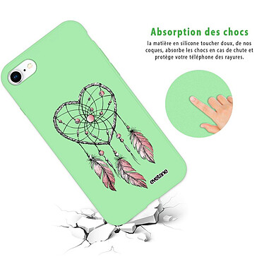 Avis Evetane Coque iPhone 7/8/ iPhone SE 2020 Silicone Liquide Douce vert pâle Attrape coeur
