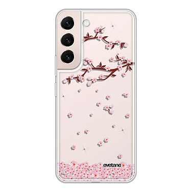 Evetane Coque Samsung Galaxy S22 5G 360 intégrale transparente Motif Chute De Fleurs Tendance