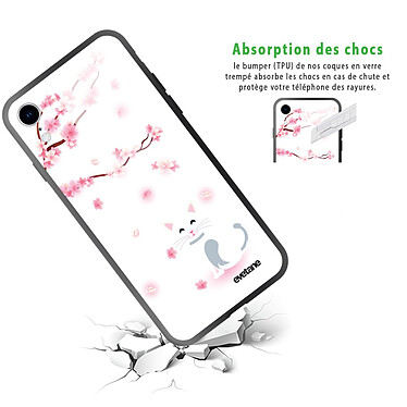 Avis Evetane Coque en verre trempé iPhone Xr Chat et Fleurs