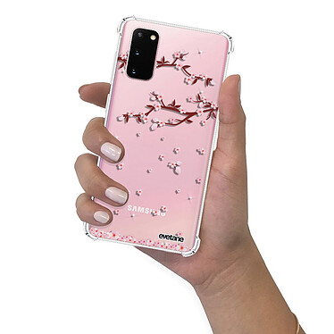 Evetane Coque Samsung Galaxy S20 anti-choc souple angles renforcés transparente Motif Chute De Fleurs pas cher