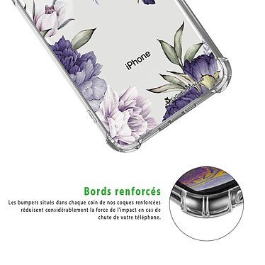 Acheter LaCoqueFrançaise Coque iPhone X/Xs anti-choc souple angles renforcés transparente Motif Pivoines Violettes