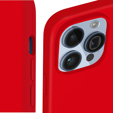 Acheter Avizar Coque pour iPhone 15 Pro Max Silicone Semi-rigide Finition Douce au Toucher Fine  Rouge