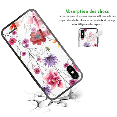 Avis Evetane Coque iPhone X/Xs Coque Soft Touch Glossy Fleurs Multicolores Design