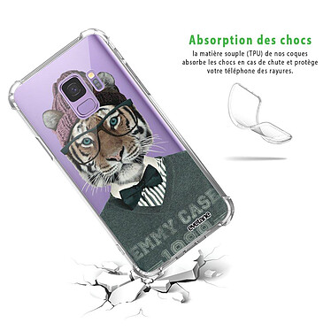 Avis Evetane Coque Samsung Galaxy S9 anti-choc souple angles renforcés transparente Motif Tigre Fashion