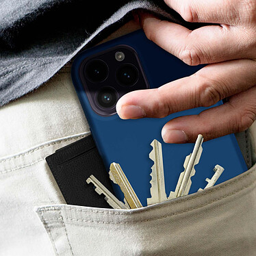 Avizar Coque pour iPhone 14 Pro Max Silicone Semi-rigide Finition Soft-touch Fine  bleu pas cher