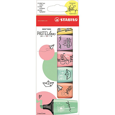 STABILO Surligneur pastel - Pastellove - Étui carton de 6 surligneurs - Coloris pastel assortis