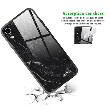 Avis Evetane Coque en verre trempé iPhone Xr Marbre noir