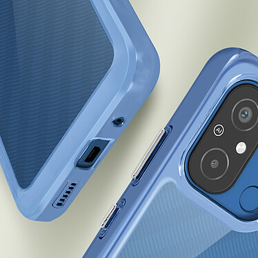Avizar Coque Antichoc pour Xiaomi Redmi 12C Dos Rigide Bloc Caméra Surélevé Bleu pas cher