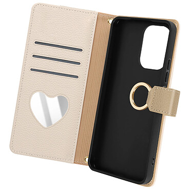 Avizar Étui Bandoulière pour Xiaomi Redmi 13C Portefeuille Pochette Zippée Beige