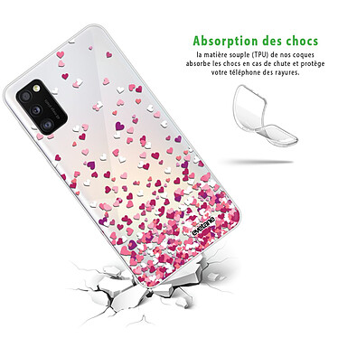 Avis Evetane Coque Samsung Galaxy A41 360 intégrale transparente Motif Confettis De Coeur Tendance