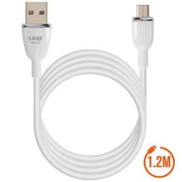 LinQ Câble USB vers Micro-USB Fast Charge 3A Synchronisation Longueur 1.2m Blanc pas cher