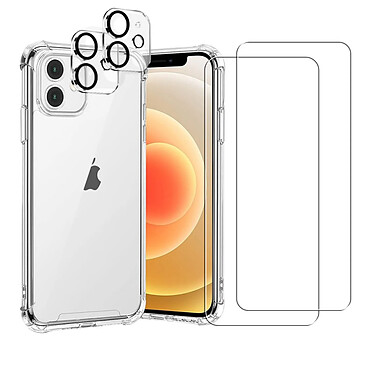 Acheter Evetane Coque iPhone 12 Antichoc + 2 Protections écran et 2 protections Objectif Caméra