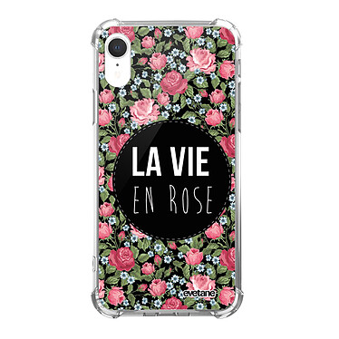 Evetane Coque iPhone Xr anti-choc souple angles renforcés transparente Motif La Vie en Rose