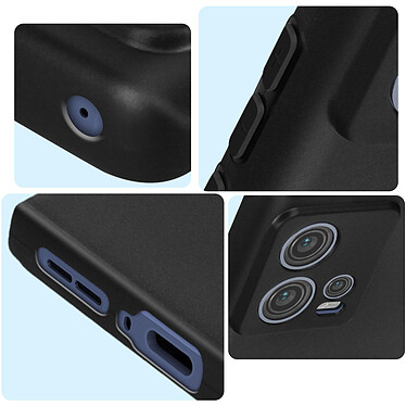 Avizar Coque pour Motorola Edge 30 Fusion Silicone Soft Touch Finition Mate Anti-trace  noir pas cher