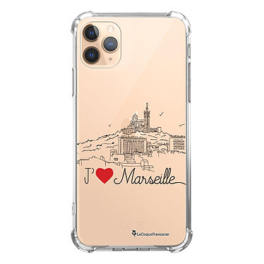 LaCoqueFrançaise Coque iPhone 11 Pro anti-choc souple angles renforcés transparente Motif J'aime Marseille