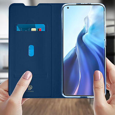 Acheter Dux Ducis Housse pour Xiaomi Mi 11 Pro Porte-carte Fonction Support Vidéo  Bleu Nuit